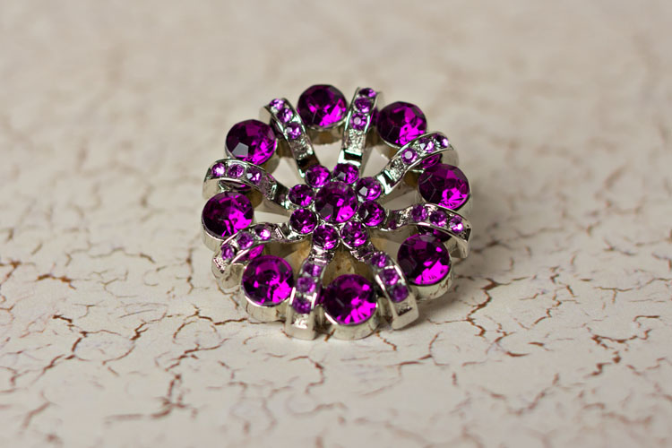 Lisa - Purple Rhinestone Button
