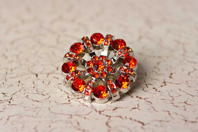 Lisa - Passion Fruit Rhinestone Button