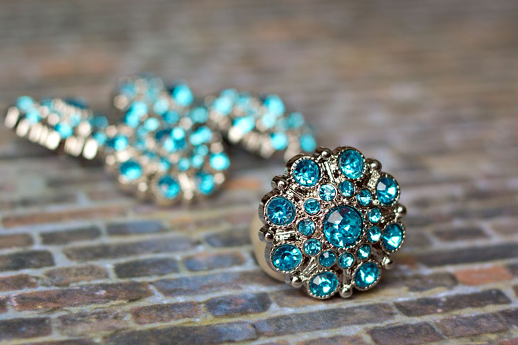 Special - Turquoise Rhinestone Button