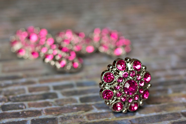Special - Hot Pink Rhinestone Button