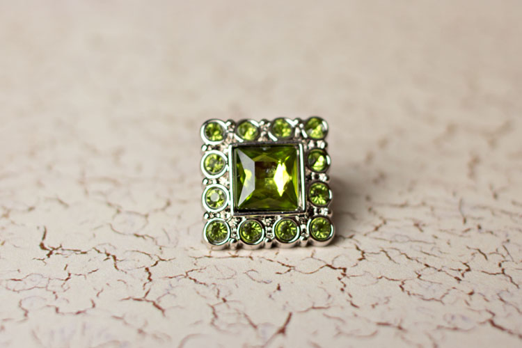 Logan - Artichoke Rhinestone Button