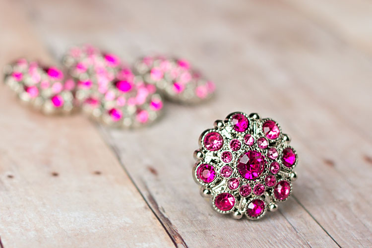 Special - Hot Pink/Light Pink Rhinestone Button