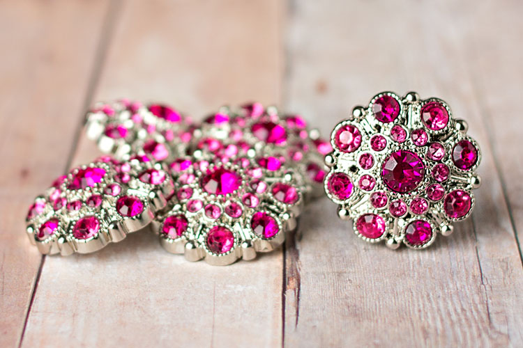Special - Hot Pink/Light Pink Rhinestone Button