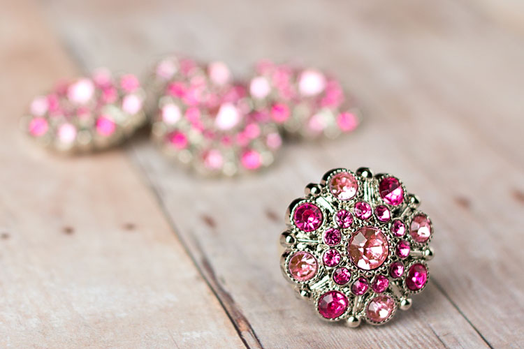 Special - Light Pink/Hot Pink Rhinestone Button