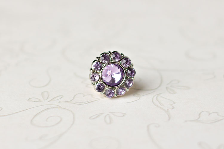 Lauren Small - Lavender Rhinestone Button