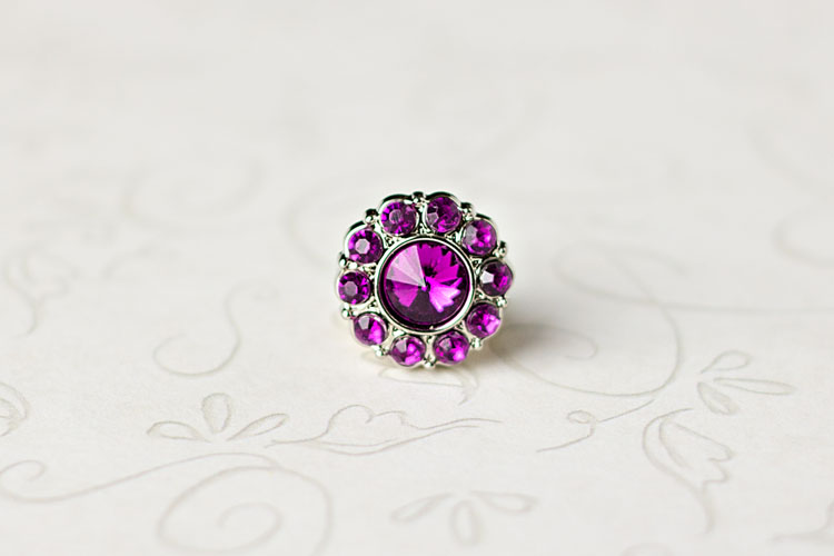 Lauren Small - Purple Rhinestone Button