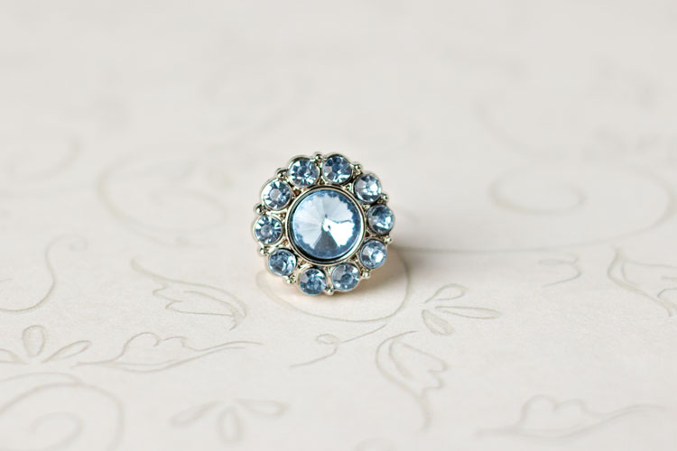 Lauren Small - Light Blue Rhinestone Button