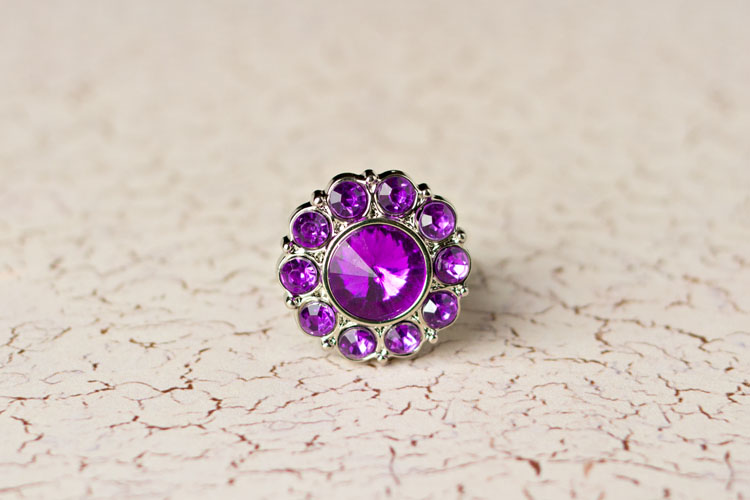Lauren Large - Purple Rhinestone Button