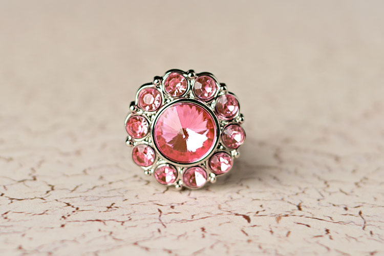 Lauren Large - Light Pink Rhinestone Button