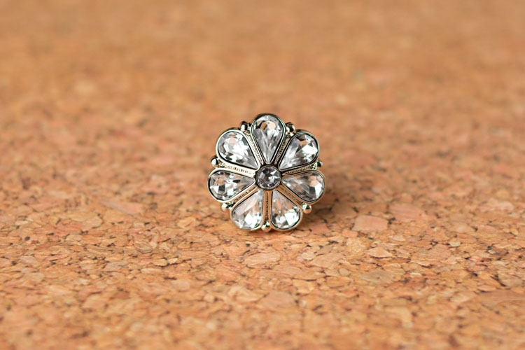 Rylie Large - Clear Rhinestone Button
