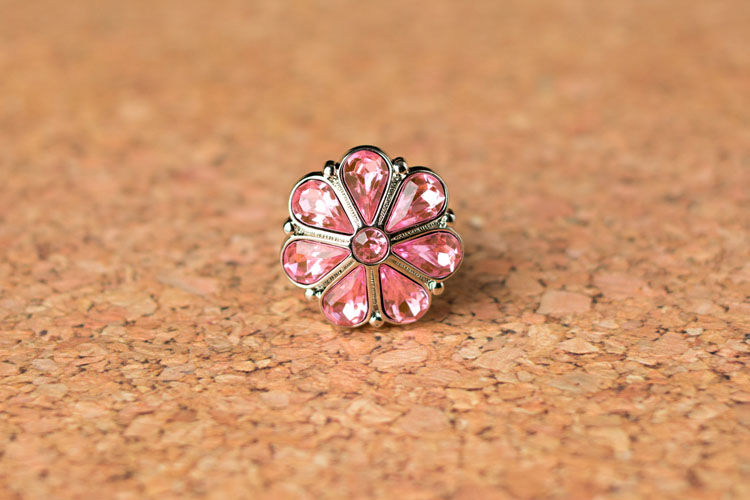 Rylie Large - Light Pink Rhinestone Button