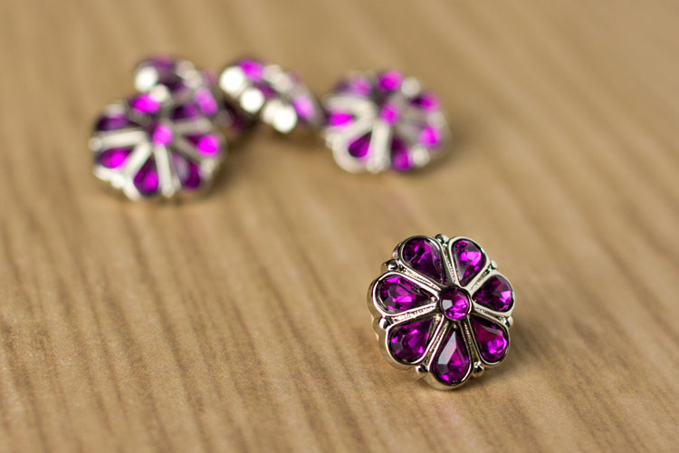 Rylie Small - Purple Rhinestone Button