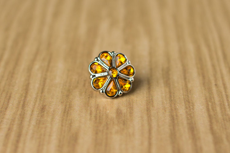 Rylie Small - Yellow Rhinestone Button