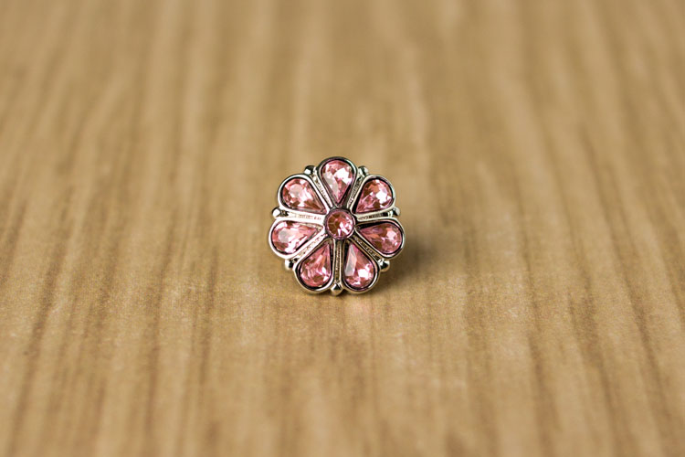 Rylie Small - Light Pink Rhinestone Button