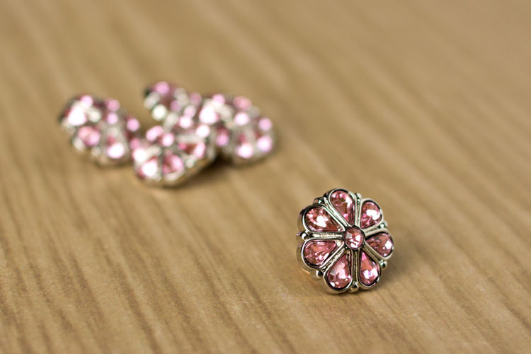 Rylie Small - Light Pink Rhinestone Button