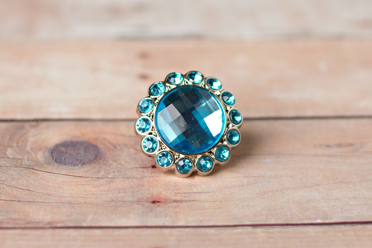 Kayli Small - Turquoise Rhinestone Button