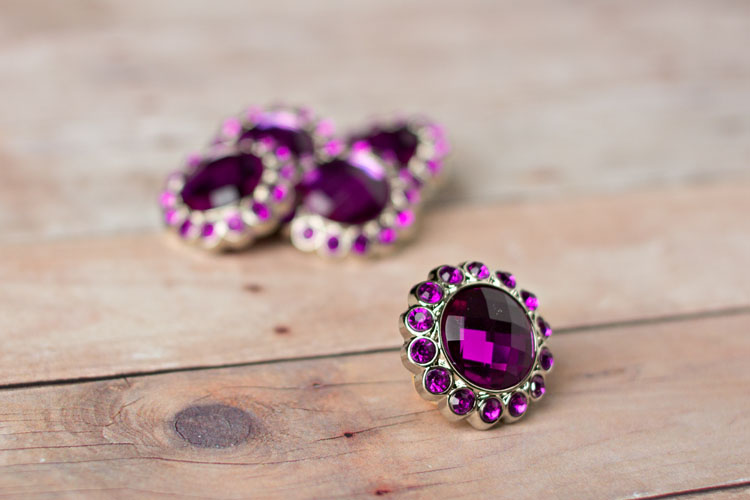 Kayli Small - Purple Rhinestone Button