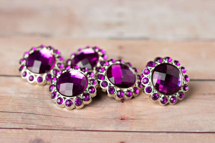 Kayli Small - Purple Rhinestone Button