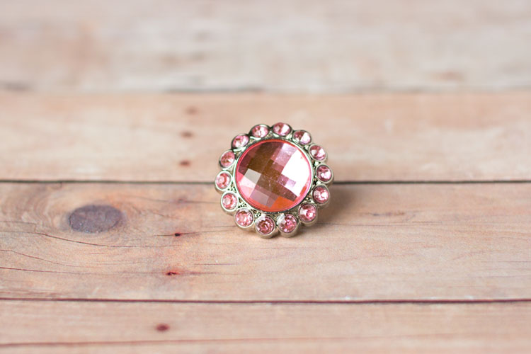 Kayli Small - Light Pink Rhinestone Button