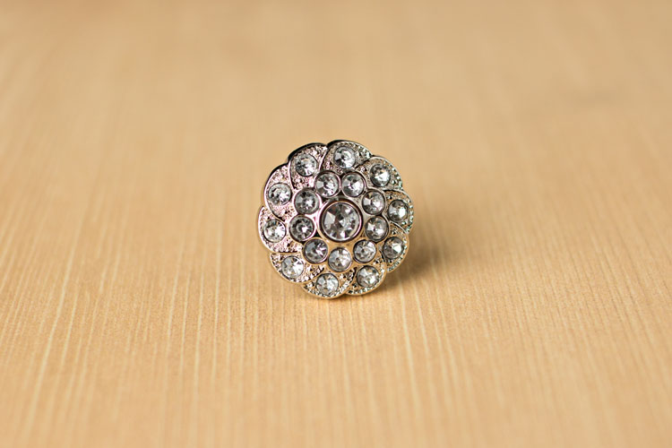 Shelley - Clear Rhinestone Button