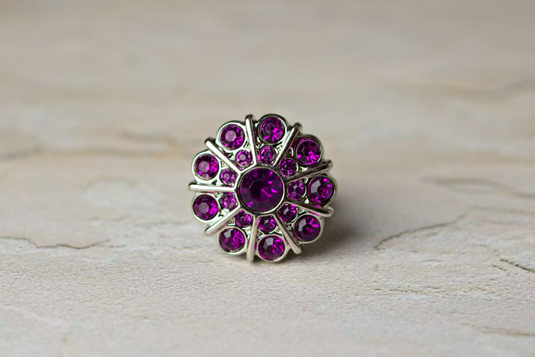 Emma - Purple Rhinestone Button